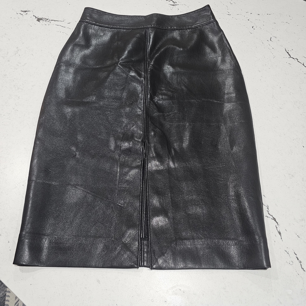 Babaton Black Leather Pencil Skirt Size 8 ARITZIA